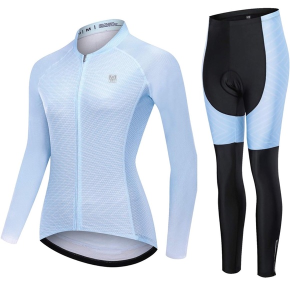 Women's Cycle Long Sleeve Bike Mountain Riding Wear with Padded Long Pants Sets - Picture 4 of 12